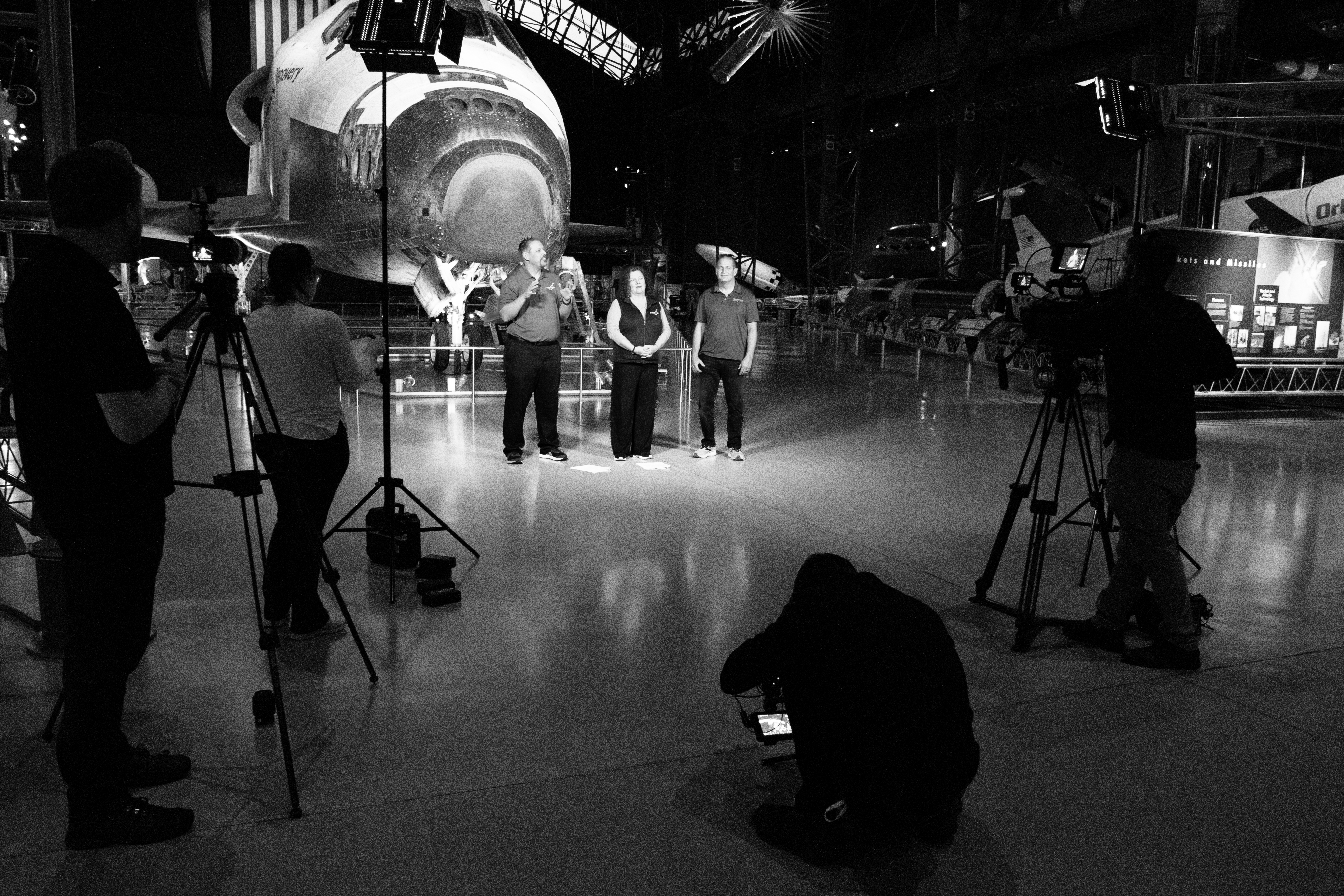 Taping a TV show in the museum.