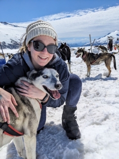 photo Ms. C with her dog